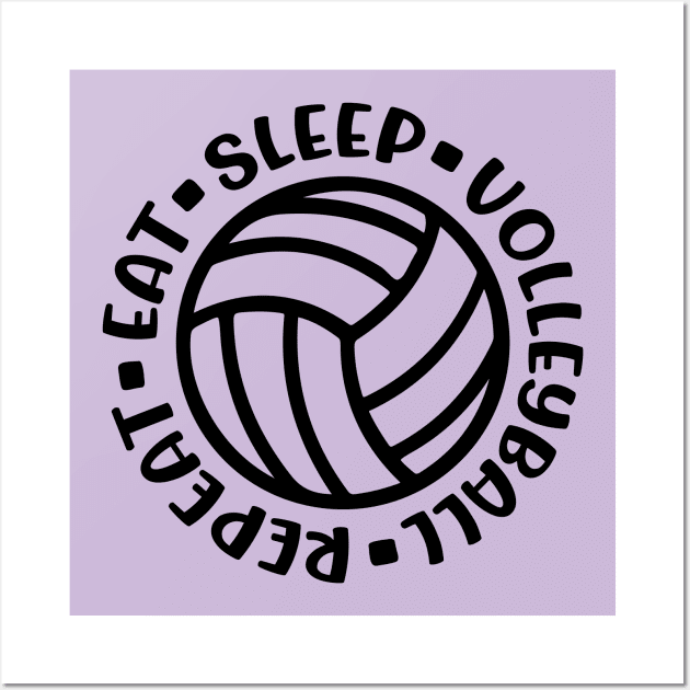 Eat Sleep Volleyball Repeat Girls Boys Cute Funny Wall Art by GlimmerDesigns